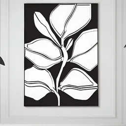 nestroots Veins of the Earth Black & White Canvas Floral & Botanical Painting Wall Art-image-58