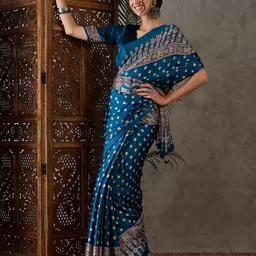 KALINI Ethnic Motifs Silk Blend Designer Saree image 2