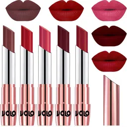 VOLO Set Of 5 Creme Matte Lipsticks -  Coffee 34-Tomato Red 40-Pink 41-Maroon 42-Red 43 image 1