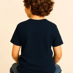 TAGWEAR Boys Printed Drop-Shoulder Sleeves Raw Edge T-shirt image 2