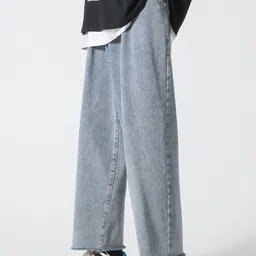 HERE&NOW Men Relaxed Fit No Fade Low Distress Cat Scratches Jeans image 4