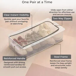 HOMEESSENTIALS White And Black 3 Pieces Reusable Shoes Organisers image 4