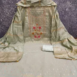 LeeliPeeri Designer Unstitched Dress Material image 3