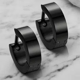 The Roadster Lifestyle Co MenStainless Steel Small Hoop Earrings image 1