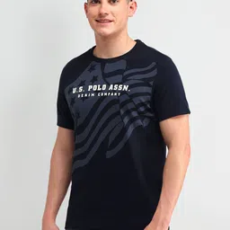 U.S. Polo Assn. Denim Co. Men Graphic Printed Round Neck Cotton Slim Fit T-shirt image 2