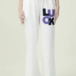 Albion By CnM Women Typography Printed Relaxed Fit Cotton Track Pants-picture-21