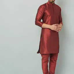 lemonx Men Silk Blend Kurta Pyjama Set image 3
