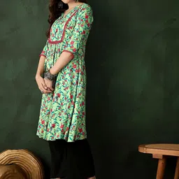 Sangria Printed A-Line Kurtas image 5