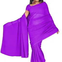 FANCYNINE Poly Georgette Saree image 3