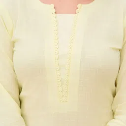 Moda Rapido Notch Neck Linen Straight Kurta with Trousers And Dupatta image 5