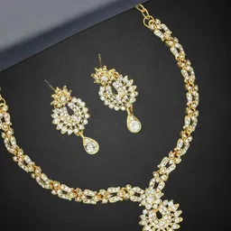 Women Click Stone Studded Jewellery Set image 1