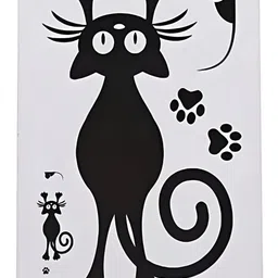 Asian royal Black Cat & Mouse Printed Self Adhesive Wall Sticker-image-86