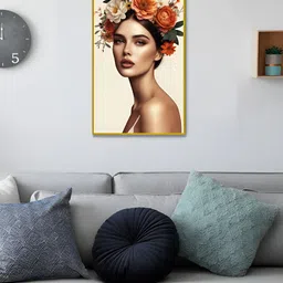 nestroots Beige & Orange Floral Grace Beauty in Bloom Canvas Floral and Botanical Wall Art-picture-20