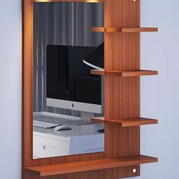 Furniwud Brown Rectangular Dressing Wall Mirror image 4