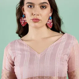 Mitera Striped Sequinned Organza Kanjeevaram Saree image 3