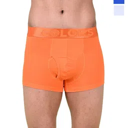 COLORS by Rupa Frontline Pack Of 3 Mid Rise Outer Elastic Trunks 1001-BrOrng-ElBL-W-picture-44
