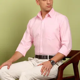 encore by invictus Men Slim Fit Solid Spread Collar Formal Shirt image 4