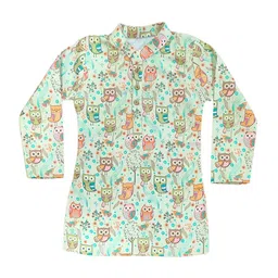 AHC Unisex Kids Animal Printed Regular Pure Cotton Kurta with Pyjamas image 4