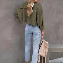 JC Mode Women Lightweight Crop Woven Jacket image 5