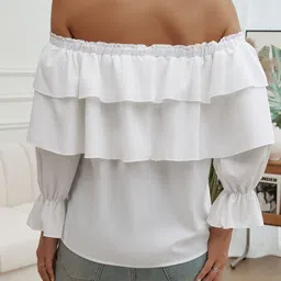 StyleCast Women Solid Off-Shoulder Top image 4