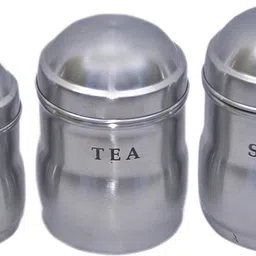 inaara Stainless Steel Tea Coffee & Sugar Container - 500 ml, 300 ml, 200 ml image 2