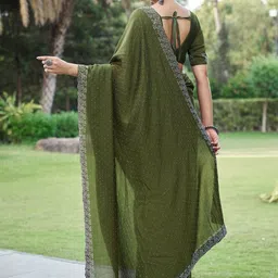 GHAN SALS Embellished Beads and Stones Heavy Work Baluchari Saree image 5