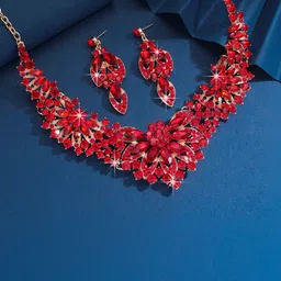 Shining Diva Fashion Gold-Plated Crystal studded Jewellery Set image 5