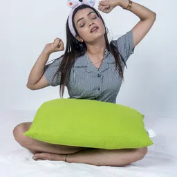 Siroki Bond Green 2 Pieces Soft & Fuffy Satin Microfiber Sleep Pillows-picture-14