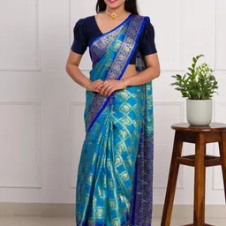 KCPC BANDHANI Blue Art Silk Sarees-image-81
