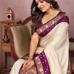 AG TEXTILE Woven Design Zari Pure Silk Handloom Bandhani Saree image 2