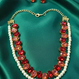 ORANGENYSHA Diamond & Cubic Zirconia Crystal-Studded Jewellery Set-picture-41