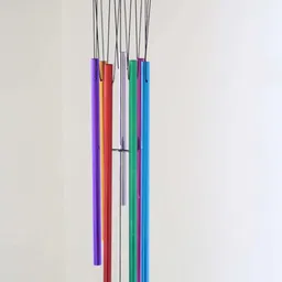 pseudo Wood, Brass 7 Color Pipes Wind Chimes for Home Decor (Made in India) Aluminium, Wood Windchime-picture-27