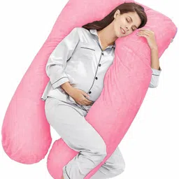 ozly Microfibre, Polyester Fibre Pregnancy Pillow Pack of 1 Solid ultra soft u shape pregnanacy pillow image 2