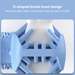 dc decorio Donut Kids Tooth Brush for 2-9 Years U Shape (Blue) Soft Toothbrush image 4