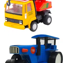 sarasi Crane With Road Roller Combo, Pull Back Action, No Sharp Edges, Durable Quality-picture-12
