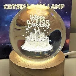 wynyc Happy Birthday Crystal Ball USB Lamp Decorative Showpiece Night Lamp image 3