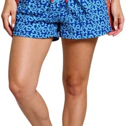 manu fashions Printed Women Blue Regular Shorts-picture-11