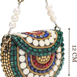 anekaant Party Green Clutch image 4