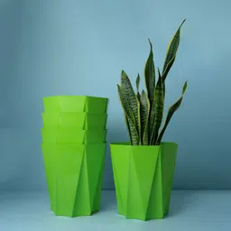 10 Inch Flower Pots for Home (5 Pcs,GREEN) Indoor & Outdoor Gamla, Gardening Big Plant Container Set-image-5