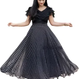 nyaaricreation Polka Print Stitched Lehenga & Crop Top-picture-22