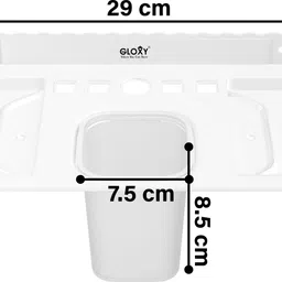 gloxy 2 in 1 Soap Dish with Toothbrush Stand | Wall Mount Bathroom Organizer Bathroom Mirror image 3