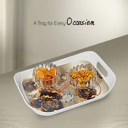 vajila Melamine Tray Set| Durable Scratch Resistant Food Safe Serving Trays for Home Tray Serving Set image 3