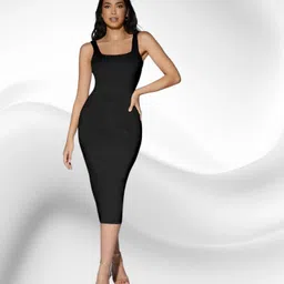 shoptowear Women Bodycon Black Above Knee/Mid Thigh Length Dress-picture-46