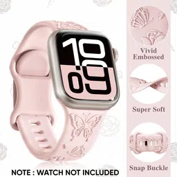 LORENZ Floral 3D Pattern Strap Combo Compatible with iWatch 38/40/42/44/45/46/49MM 40 mm Silicone Watch Strap image 3