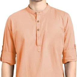 edin Pack of 2 Men Solid Pure Cotton Straight Kurta image 2