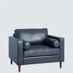 timberly Bruch Leatherette Arm Chair In Blue Colour image 3