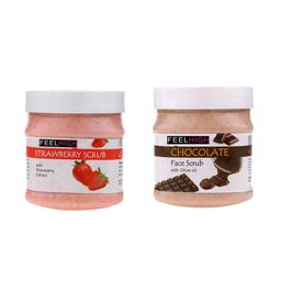 FEELHIGH Set Of 2 Strawberry & Chocolate Scrub For Face & Body Exfoliators 500 ml Each-picture-15