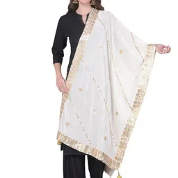 A R SILK DUPATTA HUB Striped Velvet Dupatta with Sequinned-picture-15