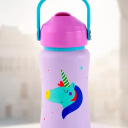 Rabitat Purple & Blue Printed Stainless Steel Water Bottle 350ml-picture-14