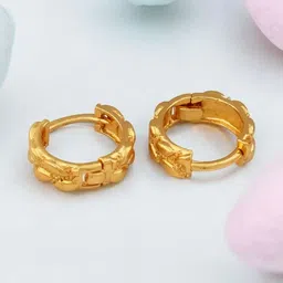 SHREE KRISHNA SHOPPING Brass Gold Plated Hoop Earrings-image-99